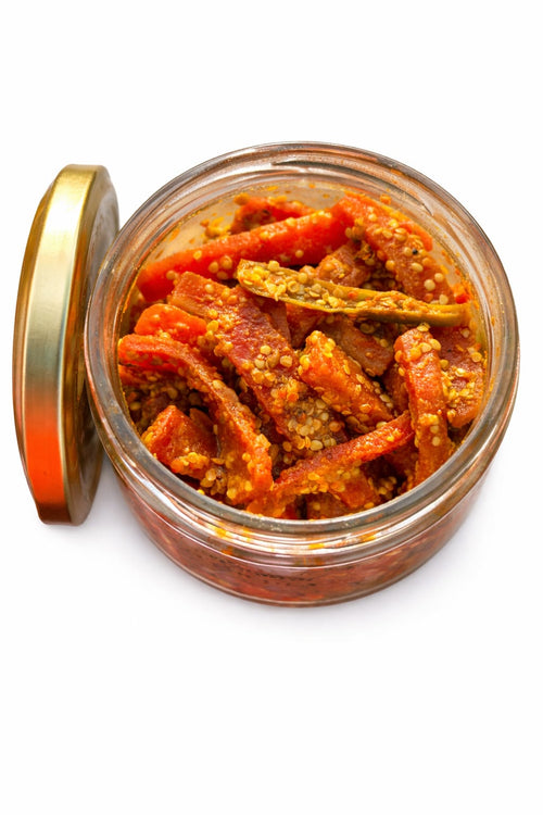 Carrot Pickle (Gajar Achar) | Sun-Cured | Mild Spicy & Tangy | Preservative-Free